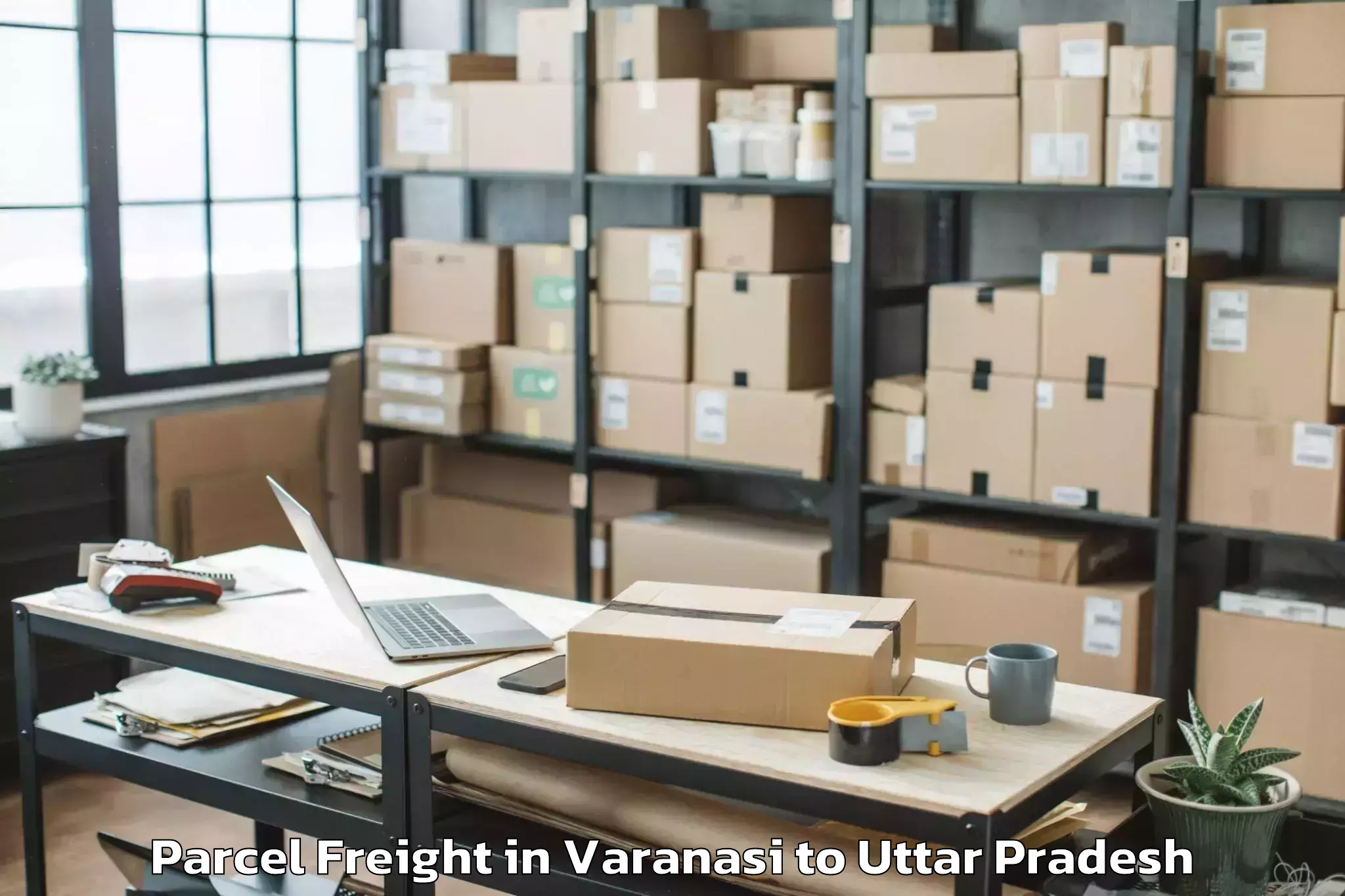 Top Varanasi to Sahaswan Parcel Freight Available